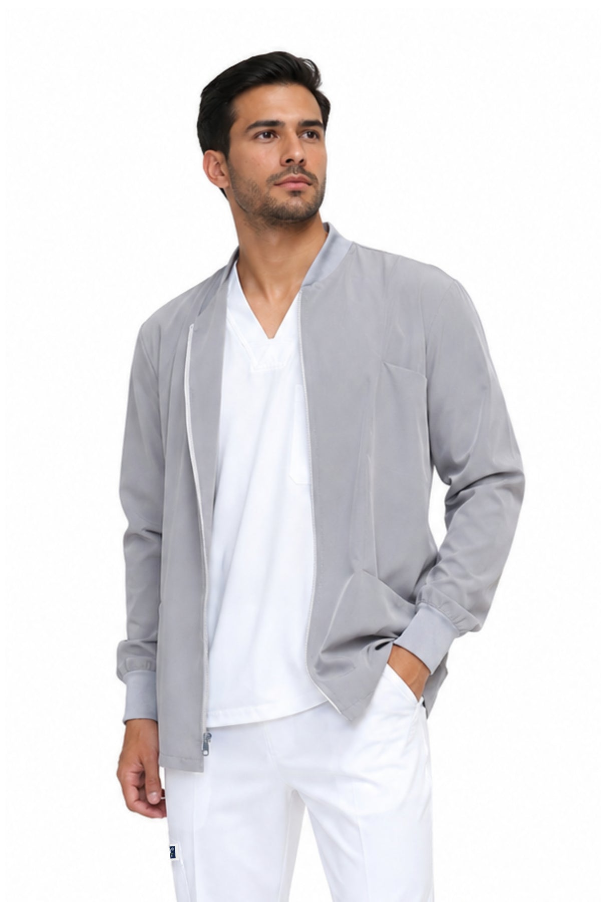 CHAMARRA WARM UP DOBLE STRETCH CON CIERRE con REPELENTE A FLUIDOS para Hombre - EA-06