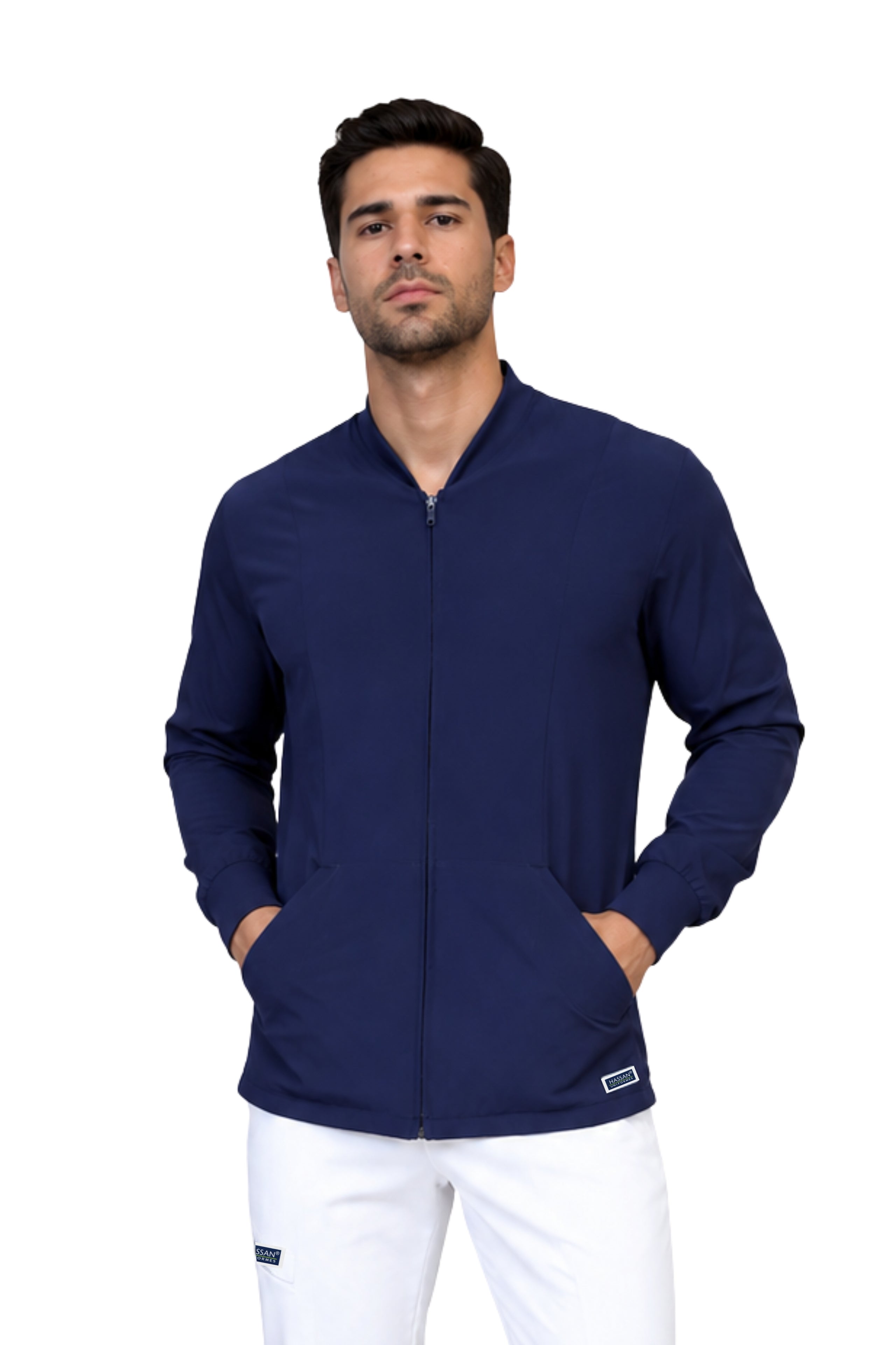CHAMARRA WARM UP DOBLE STRETCH CON CIERRE con REPELENTE A FLUIDOS para Hombre - EA-06