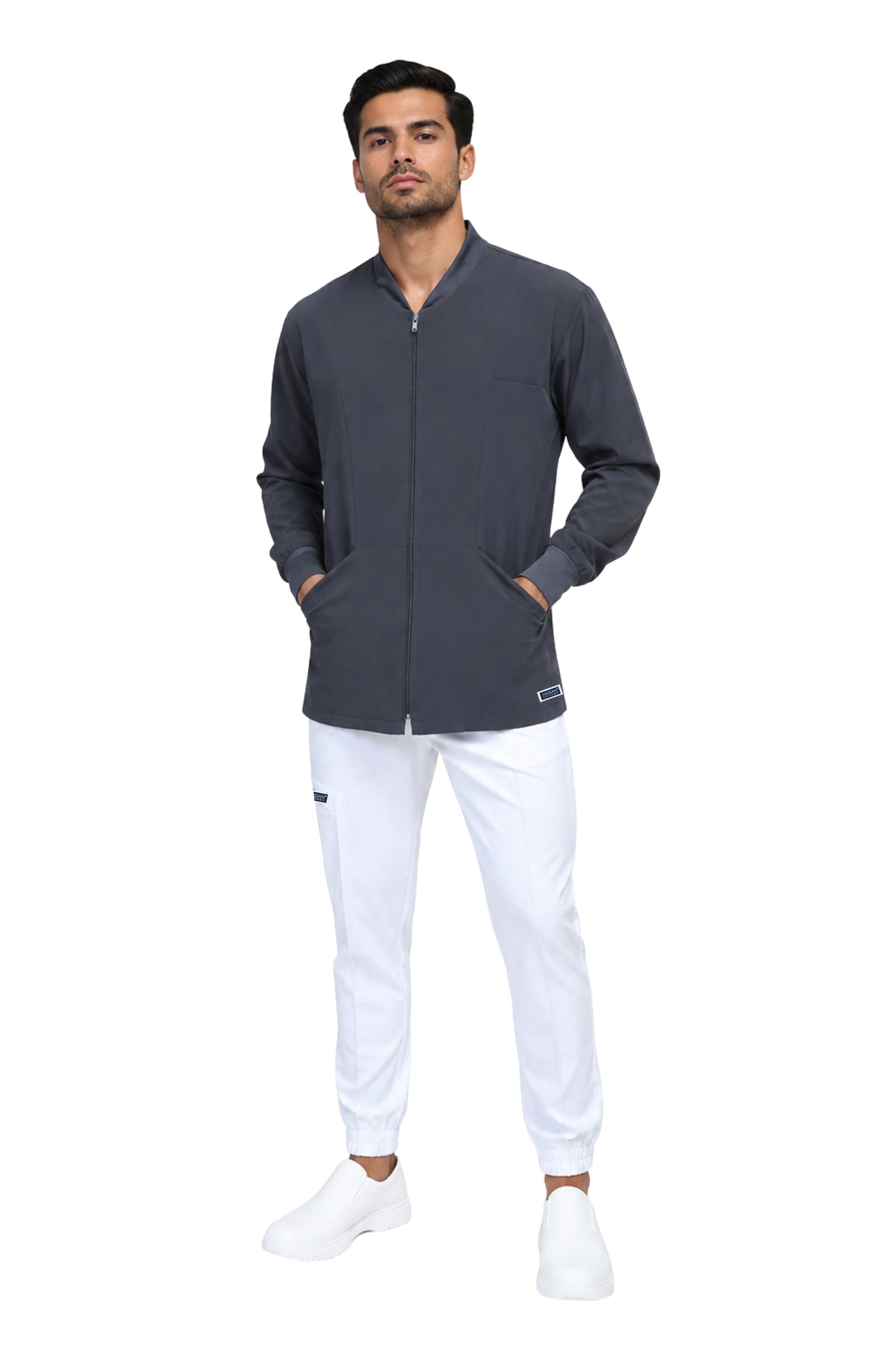 CHAMARRA WARM UP DOBLE STRETCH CON CIERRE con REPELENTE A FLUIDOS para Hombre - EA-06