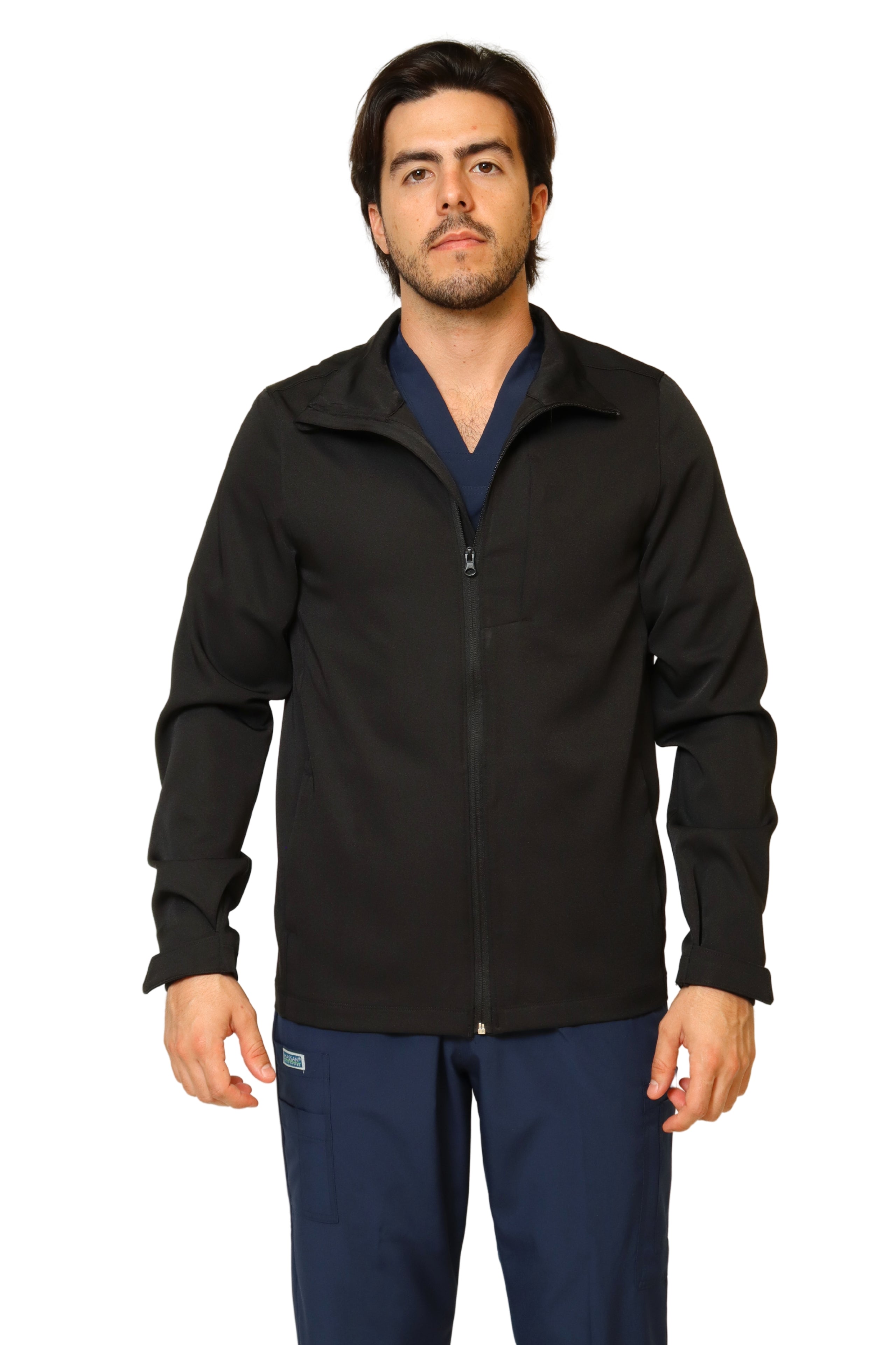 CHAMARRA FIT JACKET EXTRA GRUESA- DOBLE STRETCH CON CIERRE con REPELENTE A FLUIDOS para Caballero - EA-10