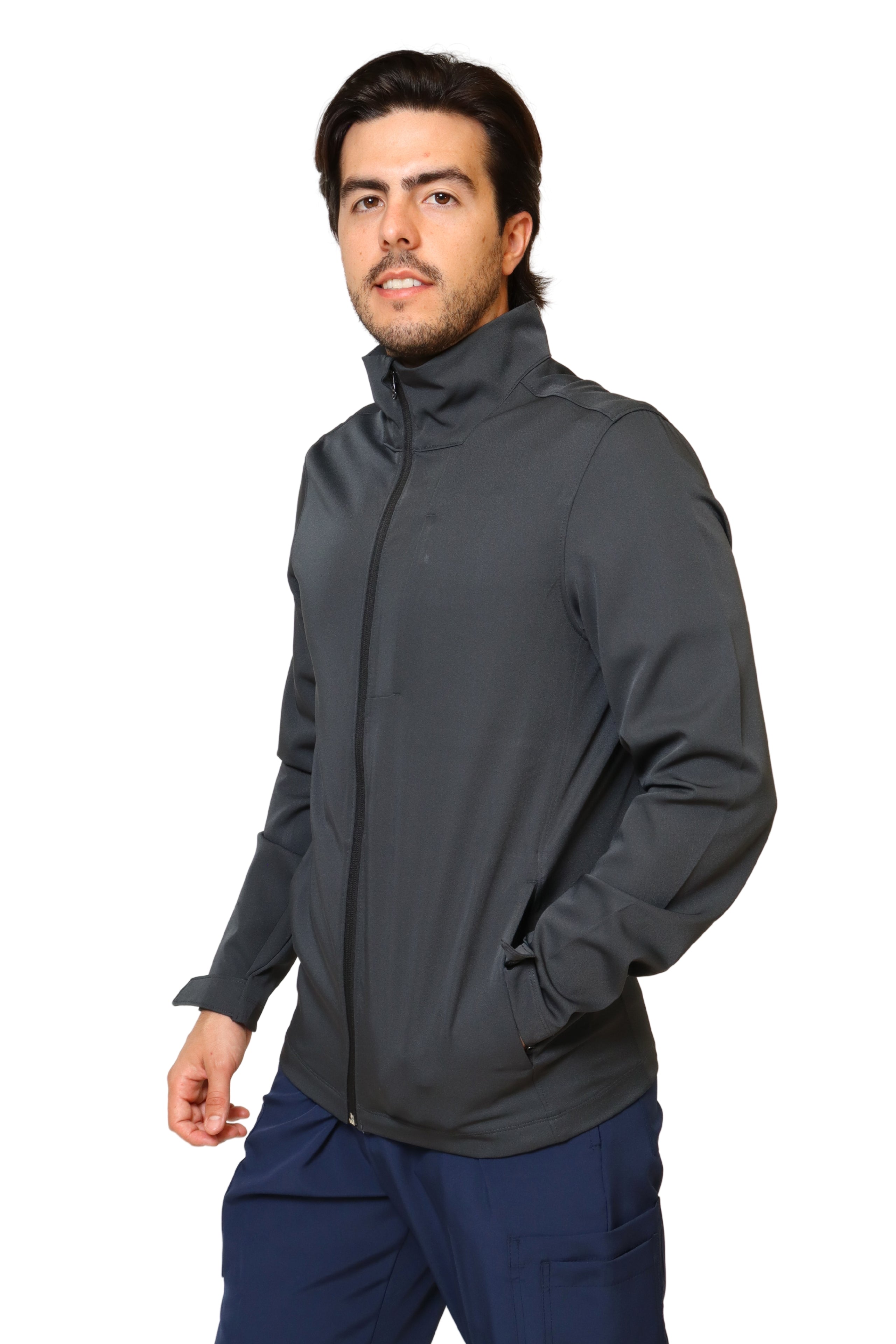 CHAMARRA FIT JACKET EXTRA GRUESA- DOBLE STRETCH CON CIERRE con REPELENTE A FLUIDOS para Caballero - EA-10