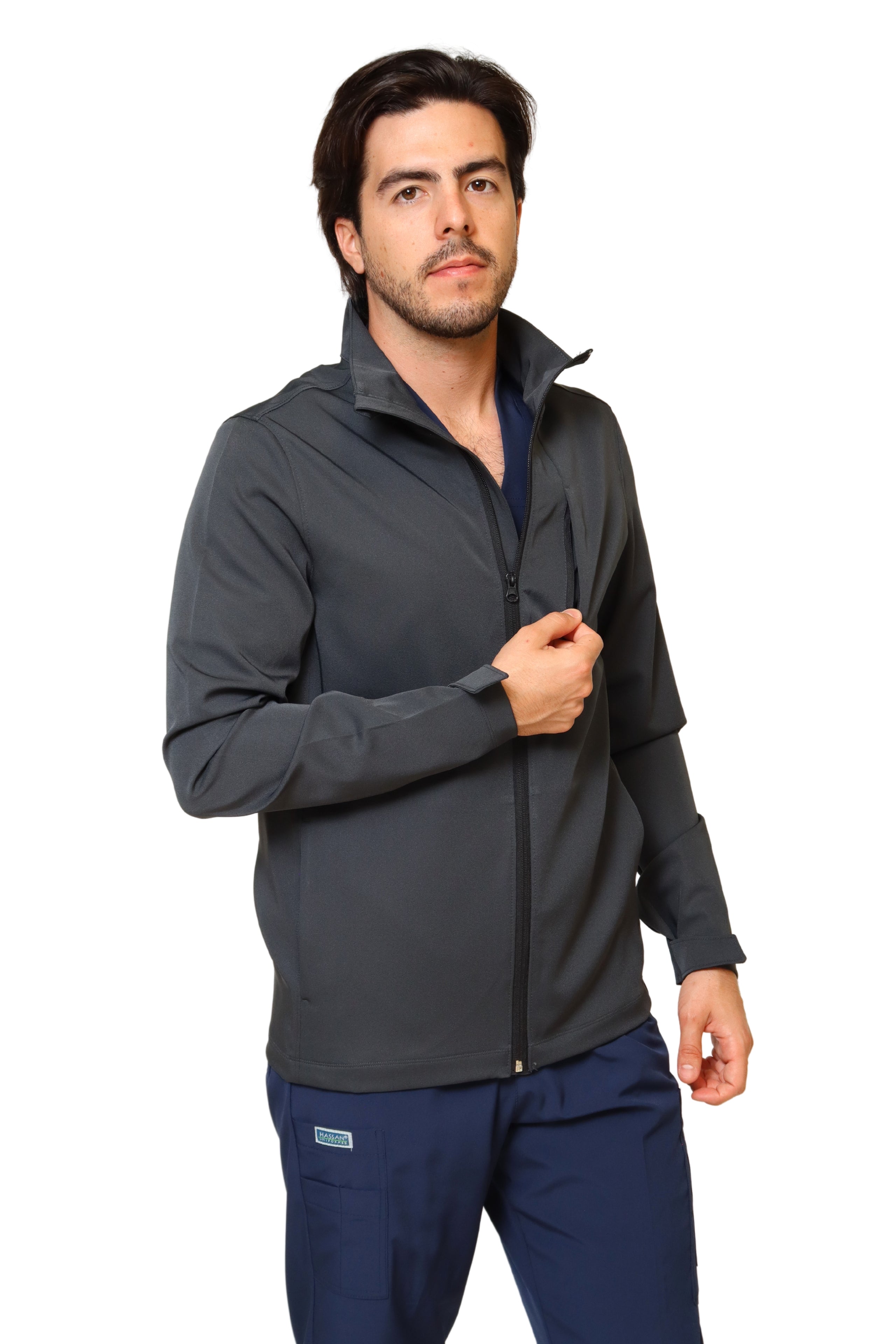 CHAMARRA FIT JACKET EXTRA GRUESA- DOBLE STRETCH CON CIERRE con REPELENTE A FLUIDOS para Caballero - EA-10