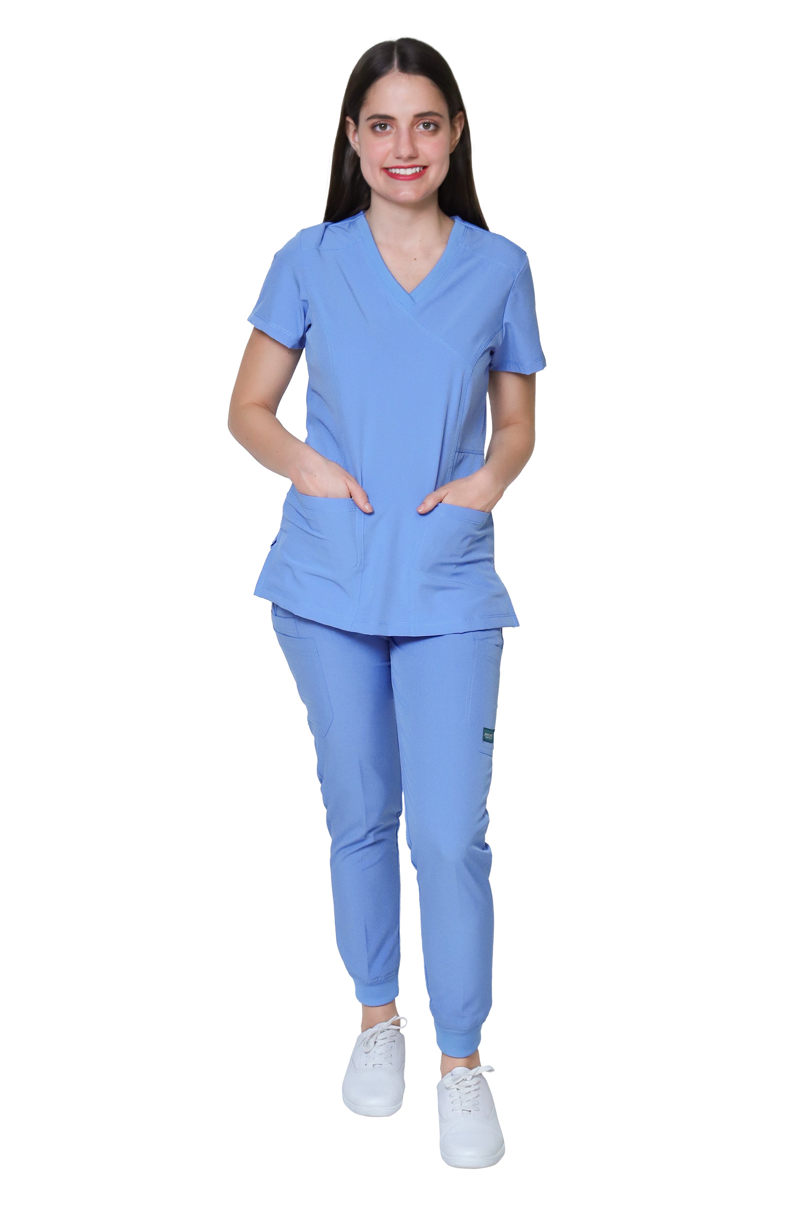 KIT Estudiantes - Chamarra Fit Jacket Extra Gruesa y Conjunto Quirúrgico con Pant JOGGER Doble Stretch Repelente a fluidos para Dama