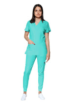 Cargar imagen en el visor de la galería, KIT Estudiantes - Chamarra Fit Jacket Extra Gruesa y Conjunto Quirúrgico con Pant JOGGER Doble Stretch Repelente a fluidos para Dama