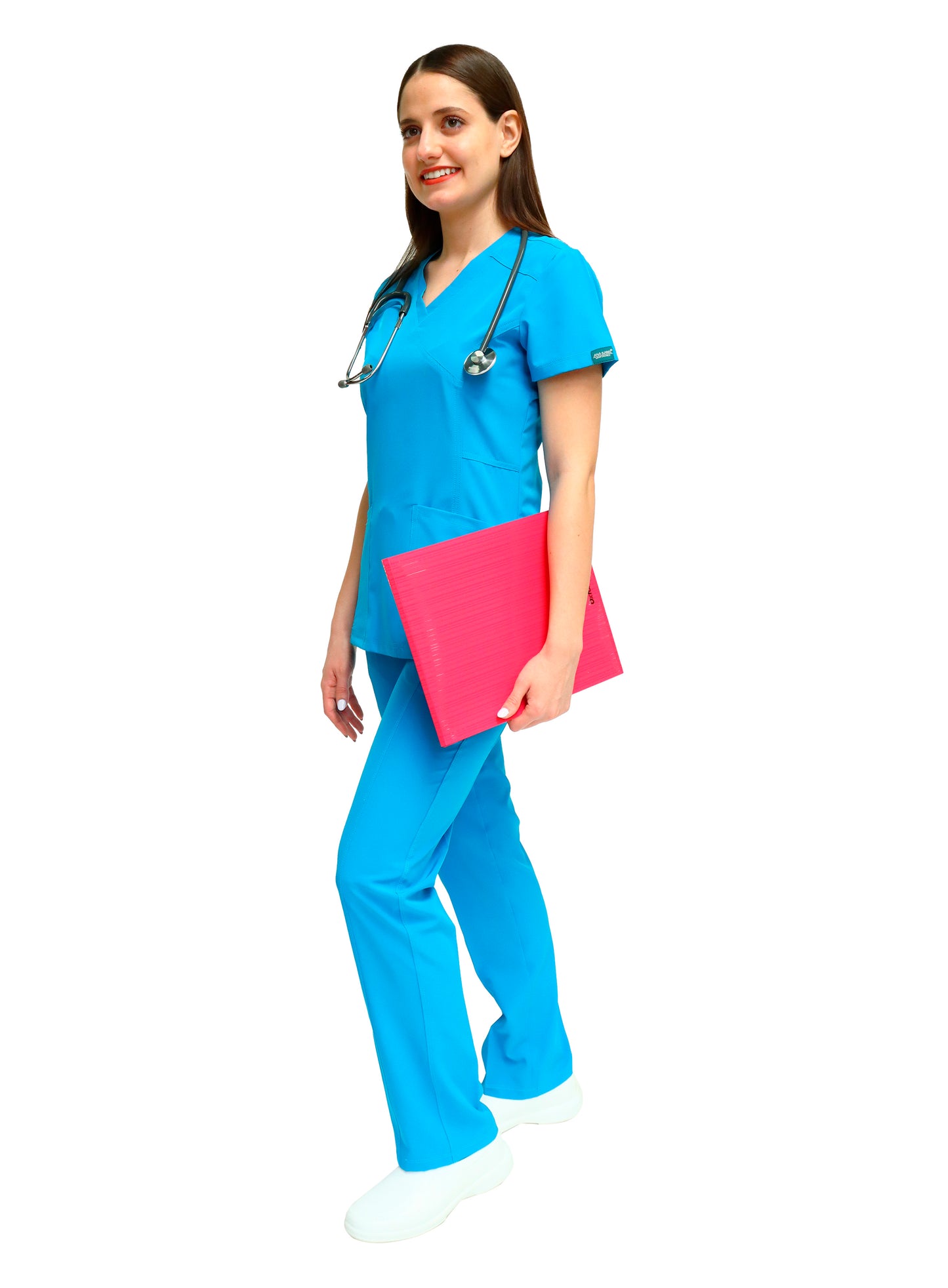 Conjunto SET Filipina y Pantalón EV-04 Tatita REPELENTE A FLUIDOS-Color Turquesa Dama-Ana Isabel Uniformes