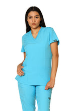 Cargar imagen en el visor de la galería, Conjunto SET Filipina y Pantalón JOGGER EV-04 Tatita REPELENTE A FLUIDOS-Color AQUA Dama-Ana Isabel Uniformes