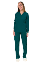 Cargar imagen en el visor de la galería, CONJUNTO EV-16 TATITA MANGA LARGA DAMA- PANTALÓN RECTO CON RIB EV-121