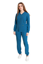 Cargar imagen en el visor de la galería, CONJUNTO EV-16 TATITA MANGA LARGA DAMA- PANTALÓN JOGGER HIGH WAIST EV-135