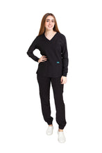 Cargar imagen en el visor de la galería, CONJUNTO EV-16 TATITA MANGA LARGA DAMA- PANTALÓN JOGGER HIGH WAIST EV-135