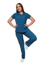 Cargar imagen en el visor de la galería, Conjunto SET Filipina y Pantalón EV-19 ALEXA REPELENTE A FLUIDOS-Color CARIBE Dama-Ana Isabel Uniformes