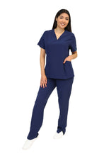 Cargar imagen en el visor de la galería, CONJUNTO EV-27 LIZ DAMA- PANTALÓN RECTO HIGH WAIST EV-145