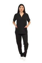 Cargar imagen en el visor de la galería, CONJUNTO EV-27 LIZ DAMA- PANTALÓN RECTO HIGH WAIST EV-145