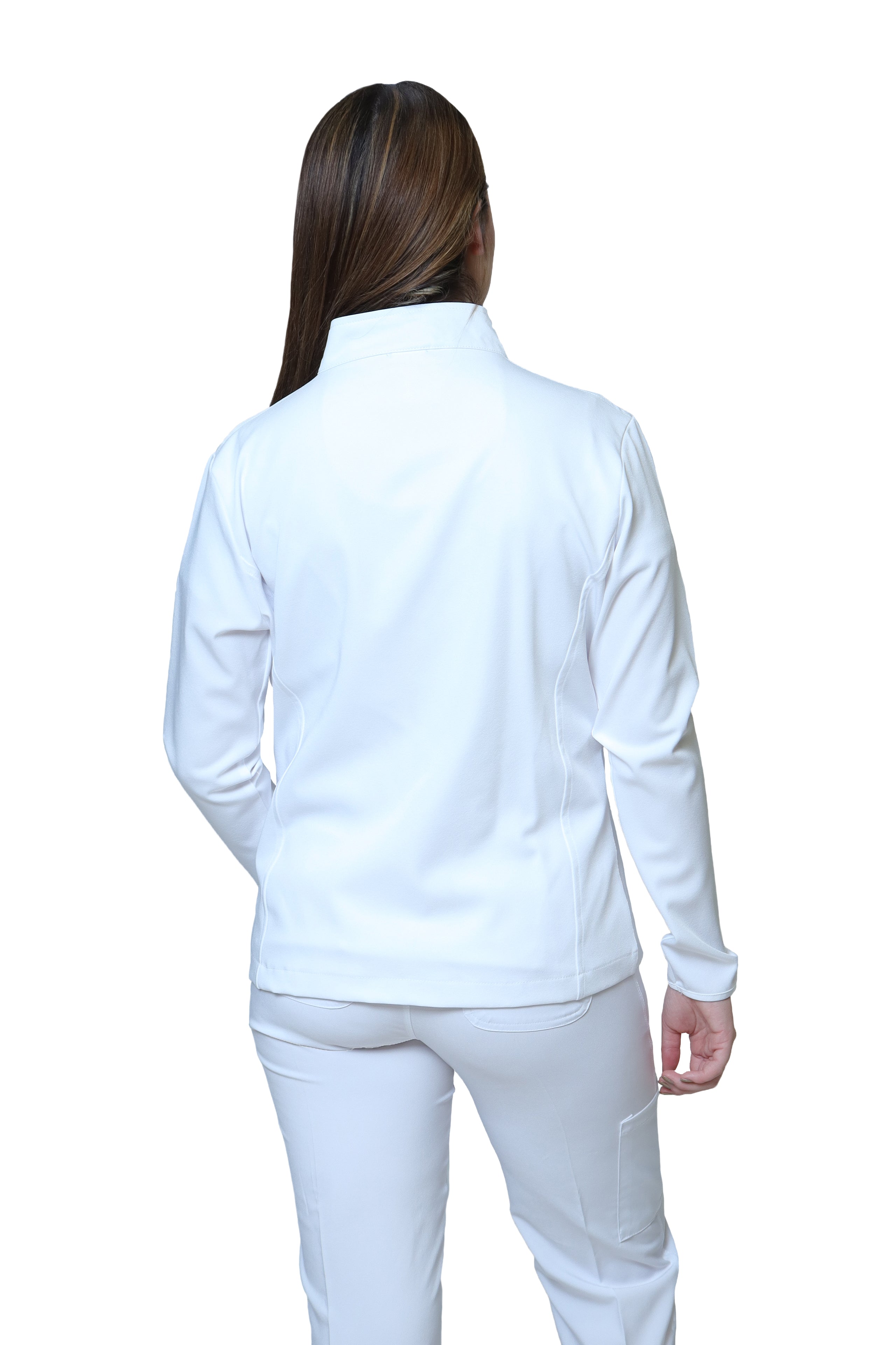 KIT Estudiantes - Chamarra Fit Jacket Extra Gruesa y Conjunto Quirúrgico con Pant Recto Doble Stretch Repelente a fluidos para Dama