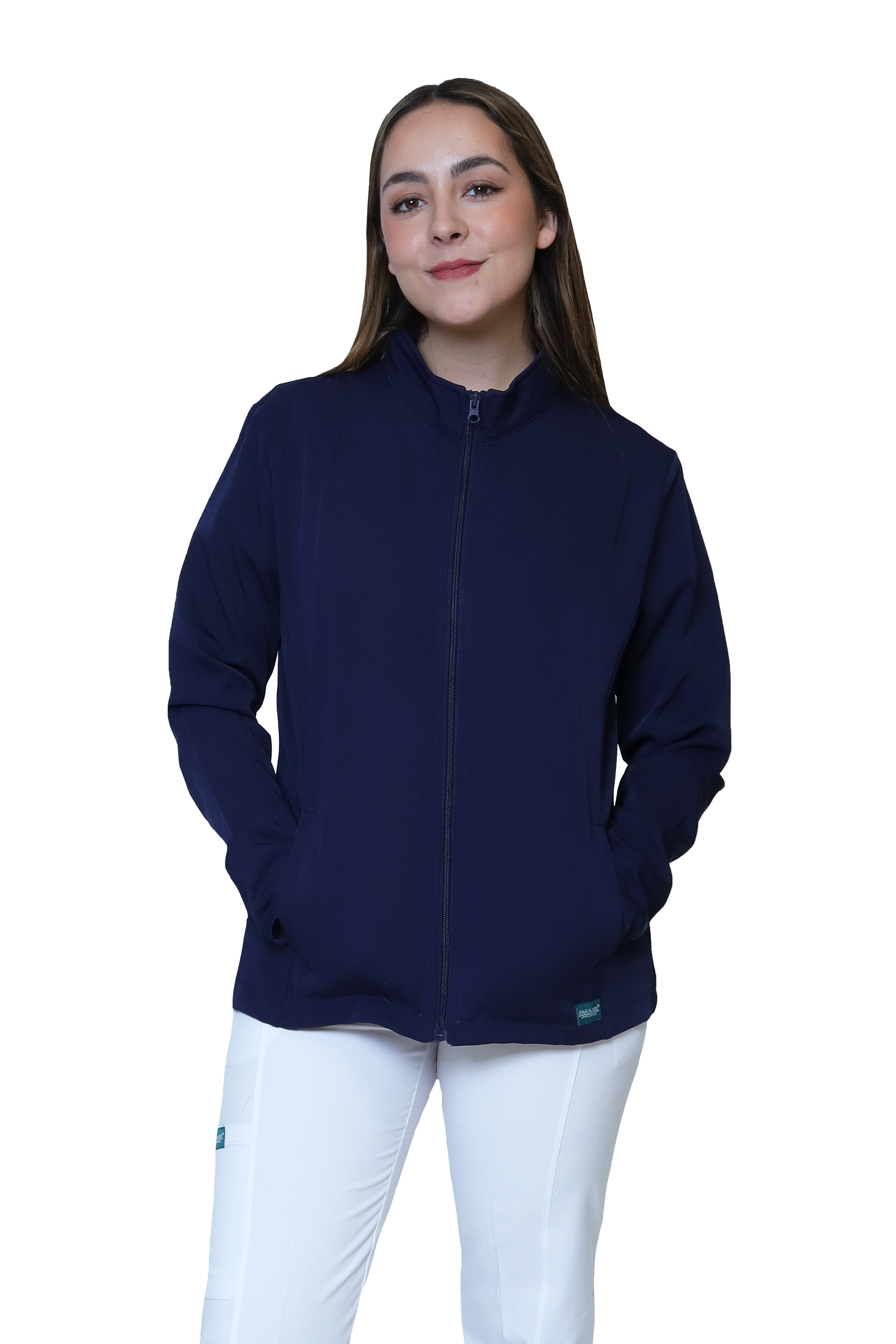 KIT Estudiantes - Chamarra Fit Jacket Extra Gruesa y Conjunto Quirúrgico con Pant Recto Doble Stretch Repelente a fluidos para Dama