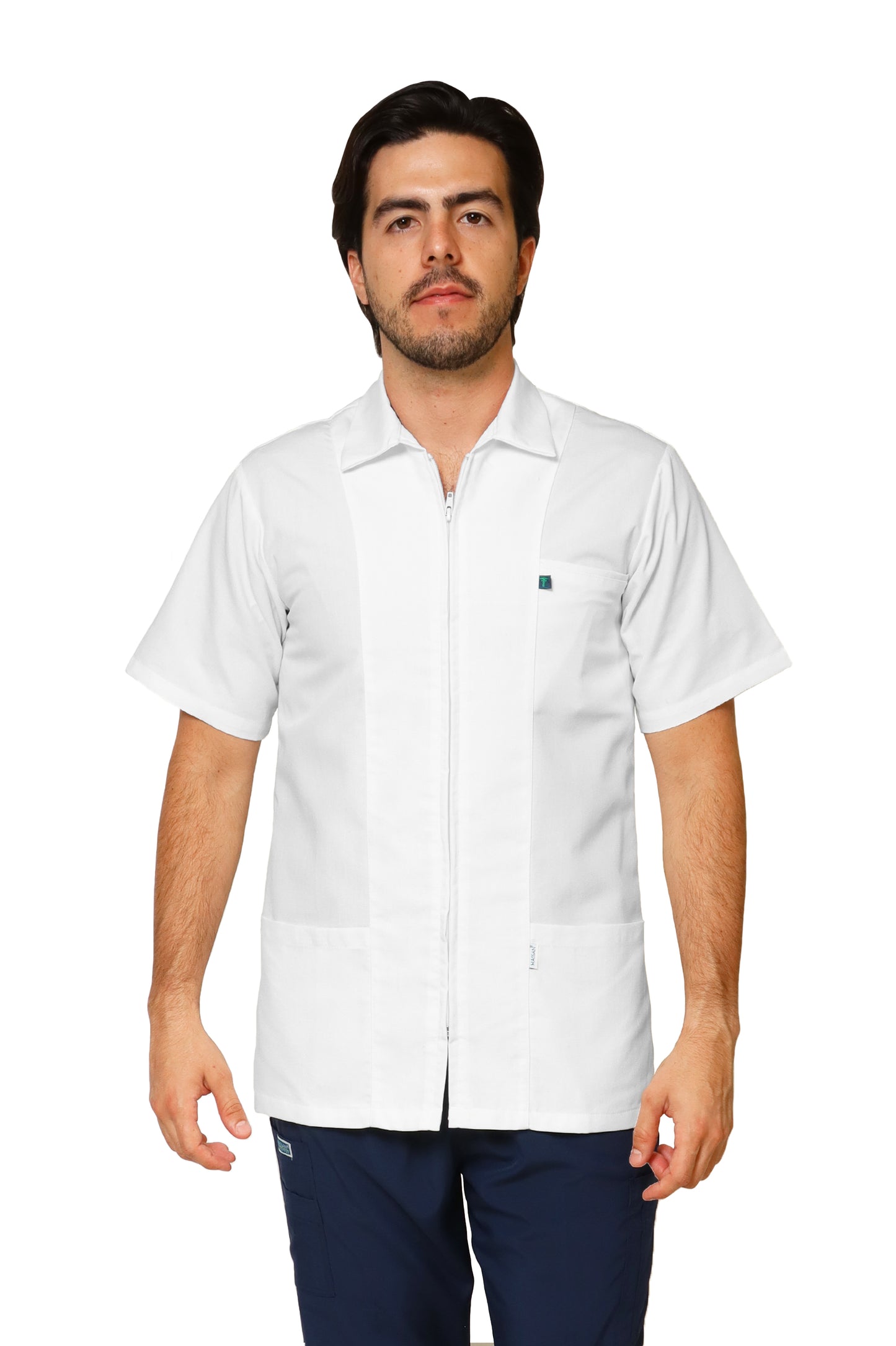 Filipina HA-13R - CON TECNOLOGÍA REPELENCIA CIERRE -Color BLANCO HOMBRE- HASSAN Uniformes