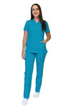 Cargar imagen en el visor de la galería, Conjunto SET Filipina y Pantalón EV-24 KITTY REPELENTE A FLUIDOS-Color VERDE Dama-Ana Isabel Uniformes