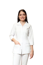 Cargar imagen en el visor de la galería, Conjunto SET TERGAL AI-112 Cuello Rosal -Color BLANCO Dama-Ana Isabel Uniformes