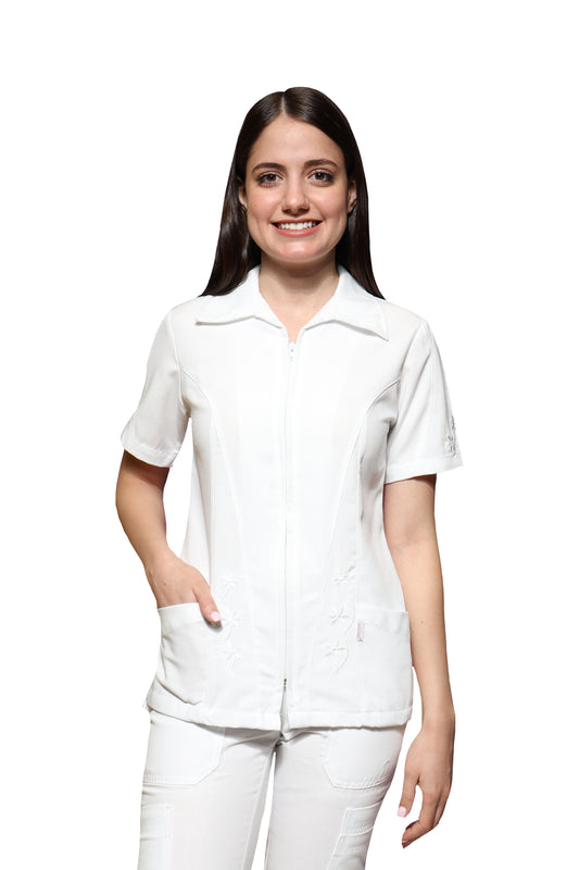 Conjunto SET TERGAL AI-147 -Color BLANCO Dama-Ana Isabel Uniformes