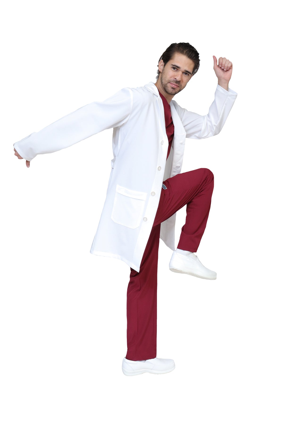 KIT Estudiantes - Bata Doble Stretch Repelente a Fluidos y Conjunto Quirúrgico Repelente con Pant Recto