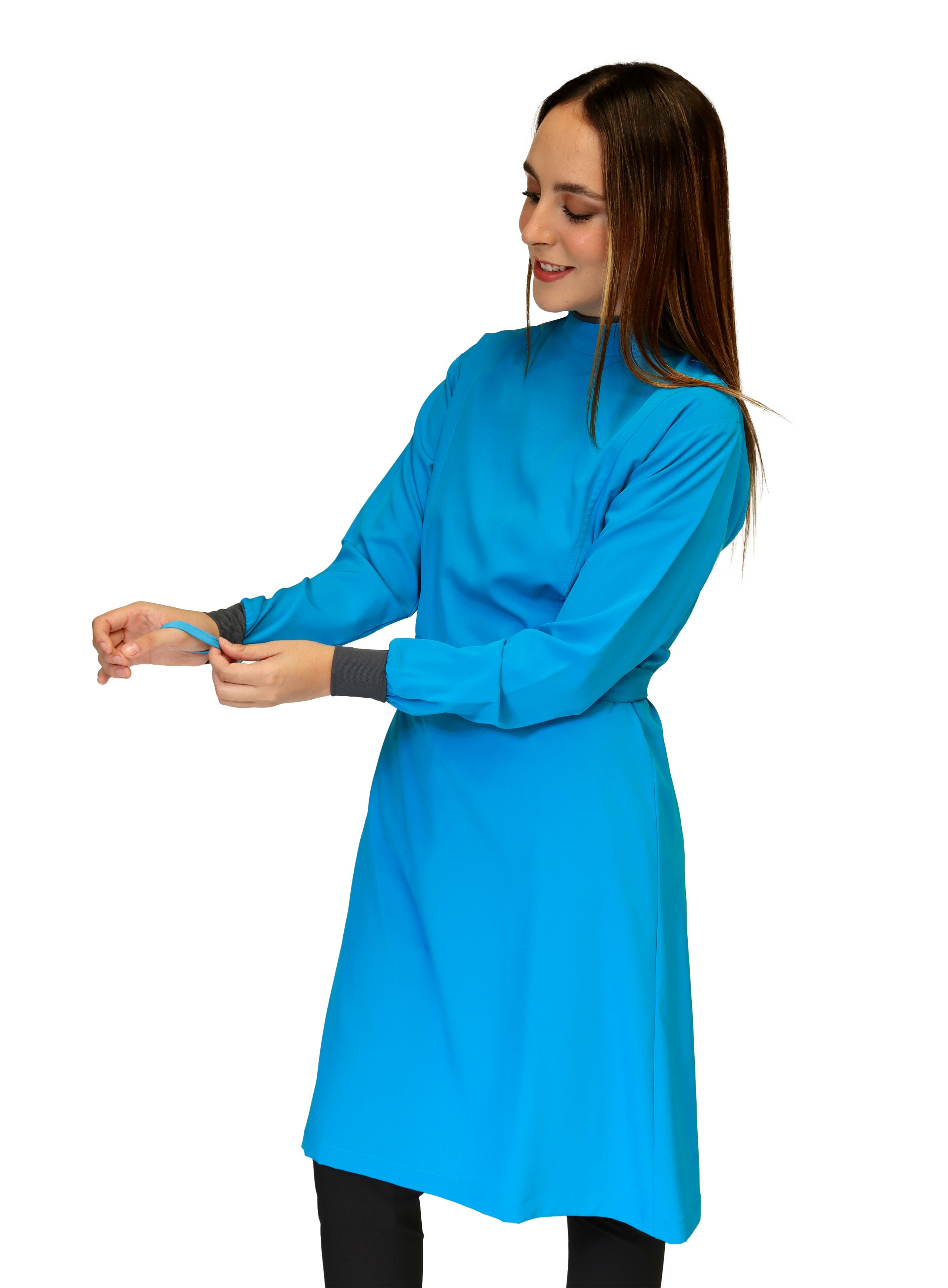 Bata Médica Quirúrgica COAT LINE de DAMA - DOBLE STRETCH con REPELENTE A FLUIDOS para Dama - EV-26-COATLINE DAMA