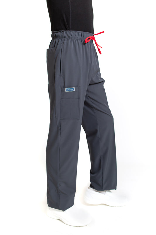 Pantalón Pant EA-02P REPELENTE A FLUIDOS-Color PEWTER/ROJO HOMBRE-HASSAN Uniformes