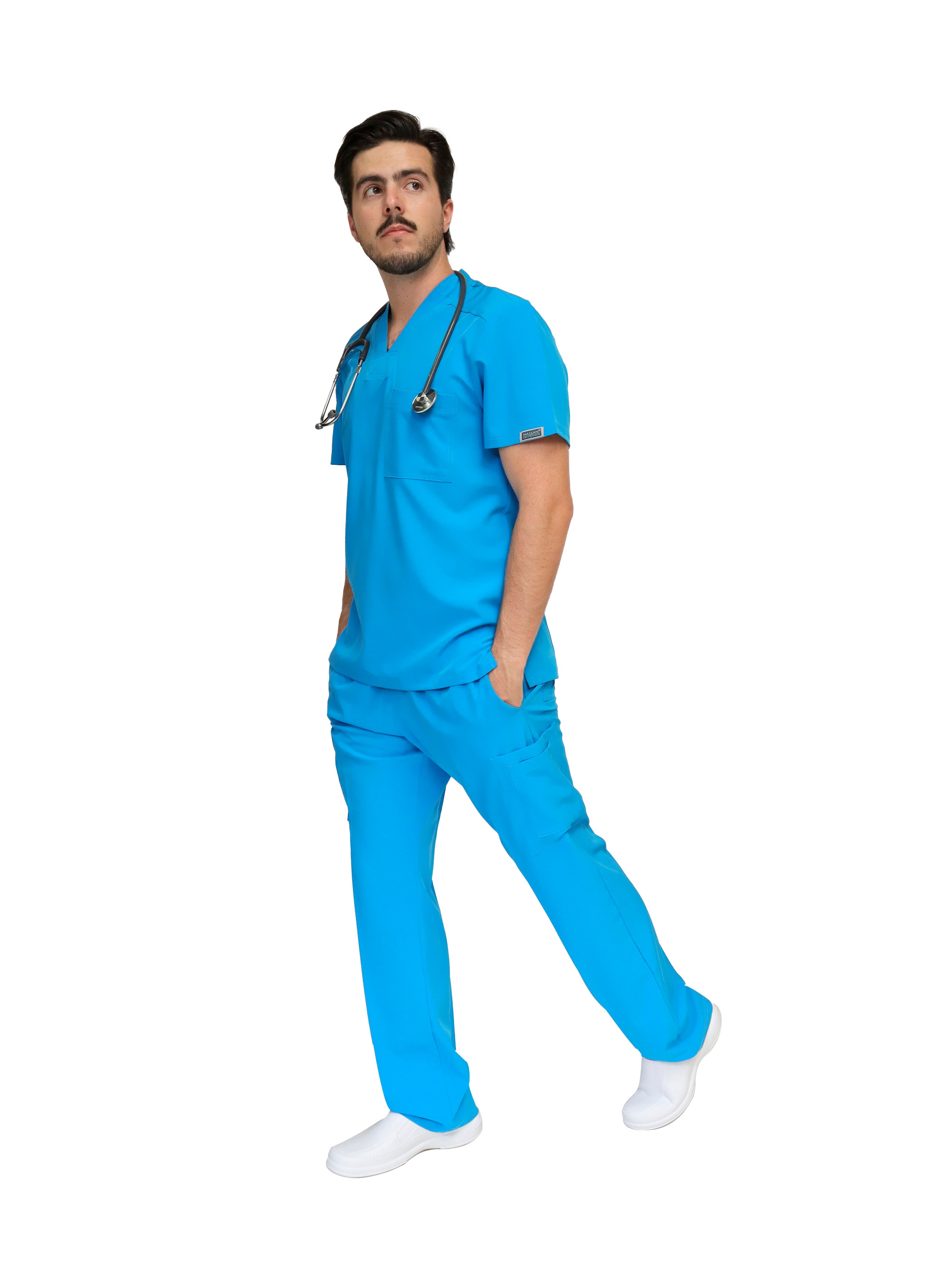 Conjunto SET EA-02 REPELENTE A FLUIDOS-Color TURQUESA-HASSAN Uniformes