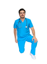 Cargar imagen en el visor de la galería, Conjunto SET EA-02 REPELENTE A FLUIDOS-Color TURQUESA-HASSAN Uniformes