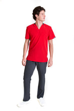 Cargar imagen en el visor de la galería, Conjunto SET Filipina y Pantalón EA-02 REPELENTE A FLUIDOS-Color ROJO/PEWTER con PANT PEWTER HOMBRE-HASSAN Uniformes