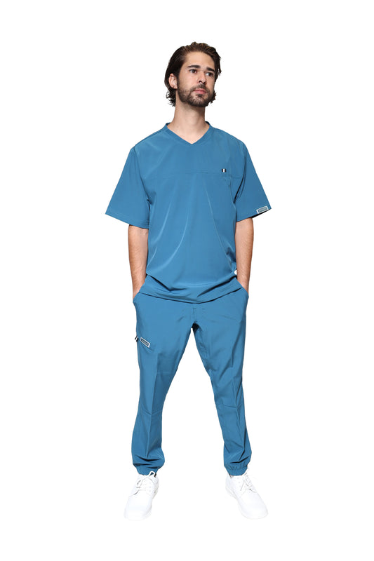 Conjunto SET Filipina y Pantalón JOGGER EA-04 REPELENTE A FLUIDOS-Color CARIBE HOMBRE-HASSAN Uniformes