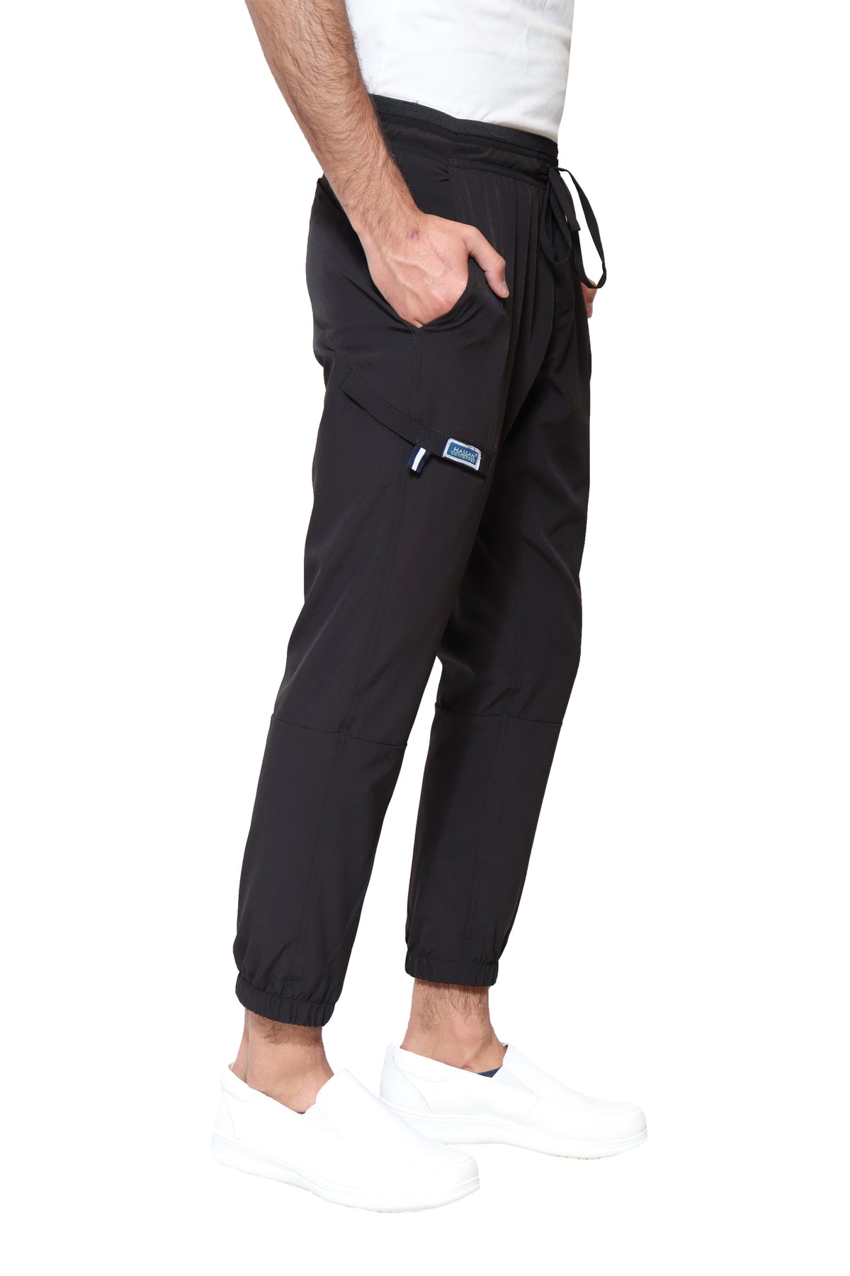 Conjunto SET Filipina MANGA LARGA y Pantalón JOGGER EA-03 REPELENTE A FLUIDOS-Color NEGRO HOMBRE-HASSAN Uniformes
