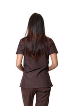 Cargar imagen en el visor de la galería, Conjunto SET Filipina y Pantalón ER-01 Kate -Color CAFE - Dama- Ana Isabel Uniformes