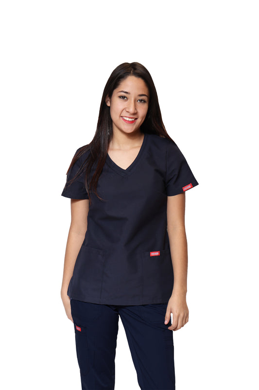 Conjunto SET Filipina y Pantalón ER-01 Kate -Color MARINO - Dama- Ana Isabel Uniformes