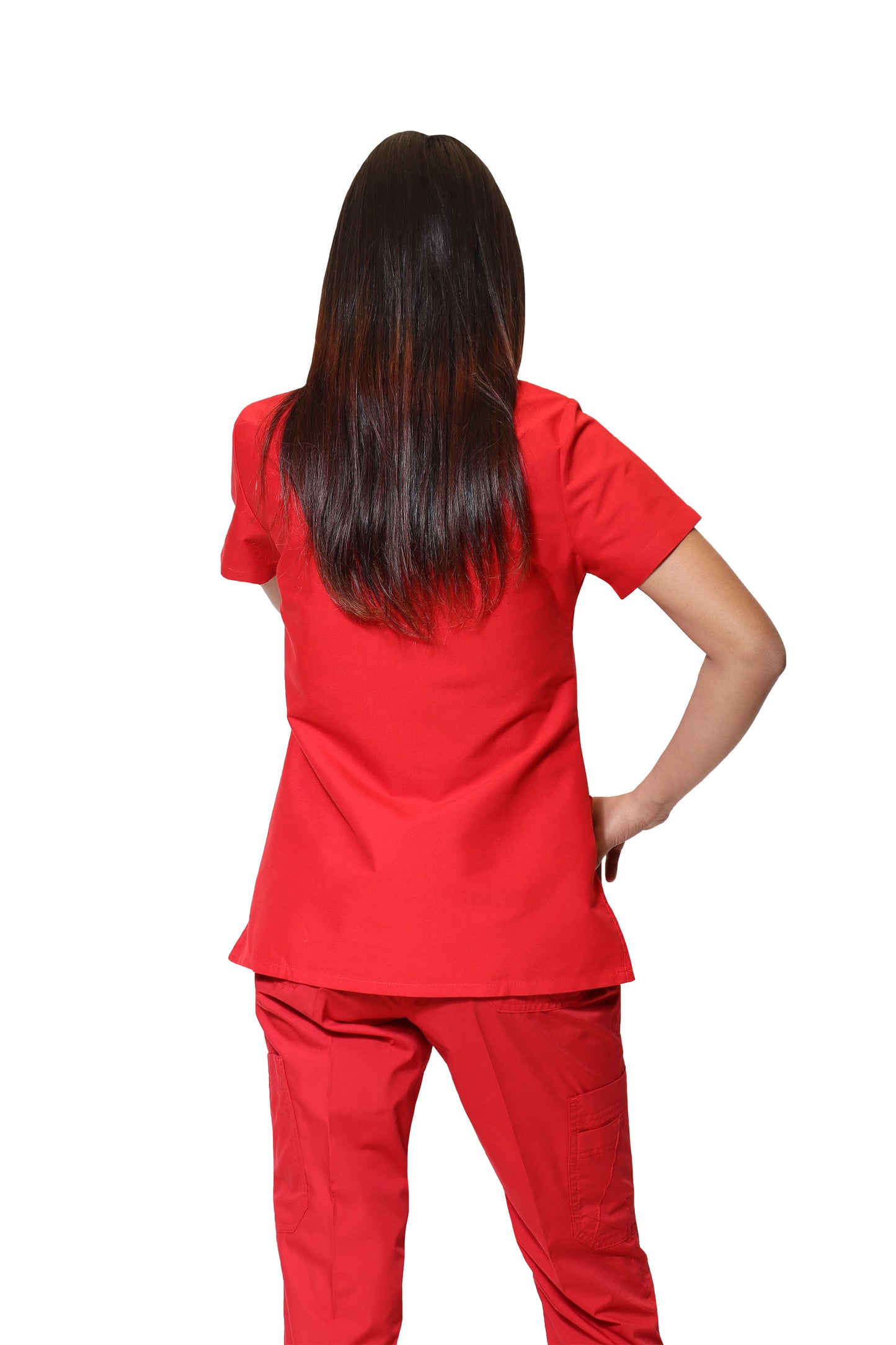 Conjunto SET Filipina y Pantalón ER-01 Kate -Color ROJO - Dama- Ana Isabel Uniformes