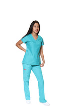 Cargar imagen en el visor de la galería, Conjunto SET Filipina y Pantalón ER-01 Kate -Color VERDE - Dama- Ana Isabel Uniformes