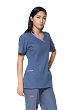 Cargar imagen en el visor de la galería, Conjunto SET Filipina y Pantalón ER-05 Titi -Color ACERO/LILA - Dama- Ana Isabel Uniformes