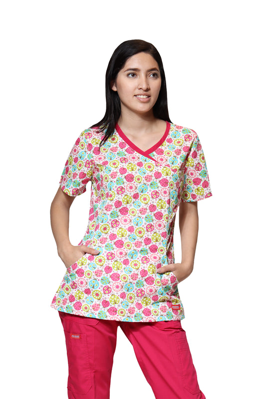 Conjunto SET Filipina y Pantalón ER-05 Titi -Color CATA/FIUSHA- Dama- Ana Isabel Uniformes