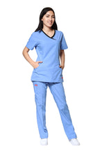 Cargar imagen en el visor de la galería, Conjunto SET Filipina y Pantalón ER-05 Titi -Color FRANCIA/NEGRO- Dama- Ana Isabel Uniformes