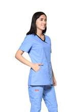 Cargar imagen en el visor de la galería, Conjunto SET Filipina y Pantalón ER-05 Titi -Color FRANCIA/NEGRO- Dama- Ana Isabel Uniformes