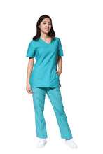 Cargar imagen en el visor de la galería, Conjunto SET Filipina y Pantalón ER-05 Titi -Color VERDE- Dama- Ana Isabel Uniformes