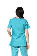 Cargar imagen en el visor de la galería, Conjunto SET Filipina y Pantalón ER-05 Titi -Color VERDE/MARINO- Dama- Ana Isabel Uniformes