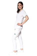 Cargar imagen en el visor de la galería, Conjunto SET Filipina y Pantalón JOGGER EV-02 Muñin REPELENTE A FLUIDOS-Color BLANCO Dama-Ana Isabel Uniformes