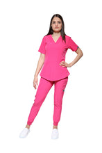 Cargar imagen en el visor de la galería, Conjunto SET Filipina y Pantalón JOGGER EV-02 Muñin REPELENTE A FLUIDOS-Color FANDANGO Dama-Ana Isabel Uniformes