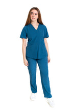 Cargar imagen en el visor de la galería, Conjunto SET Filipina y Pantalón EV-02 Muñin REPELENTE A FLUIDOS-Color CARIBE Dama-Ana Isabel Uniformes