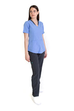 Cargar imagen en el visor de la galería, Conjunto SET Filipina y Pantalón EV-02 Muñin REPELENTE A FLUIDOS-Color FRANCIA/PEWTER con PANT PEWTER Dama-Ana Isabel Uniformes