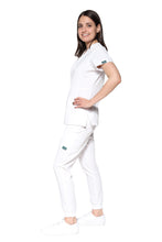 Cargar imagen en el visor de la galería, Conjunto SET Filipina y Pantalón JOGGER EV-04 Tatita REPELENTE A FLUIDOS-Color BLANCO Dama-Ana Isabel Uniformes