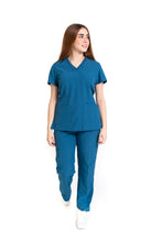 Cargar imagen en el visor de la galería, Conjunto SET Filipina y Pantalón EV-04 Tatita REPELENTE A FLUIDOS-Color CARIBE Dama-Ana Isabel Uniformes