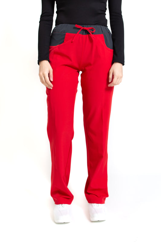 Pantalón Pant EV-120 REPELENTE A FLUIDOS-Color ROJO/PEWTER Dama-Ana Isabel Uniformes