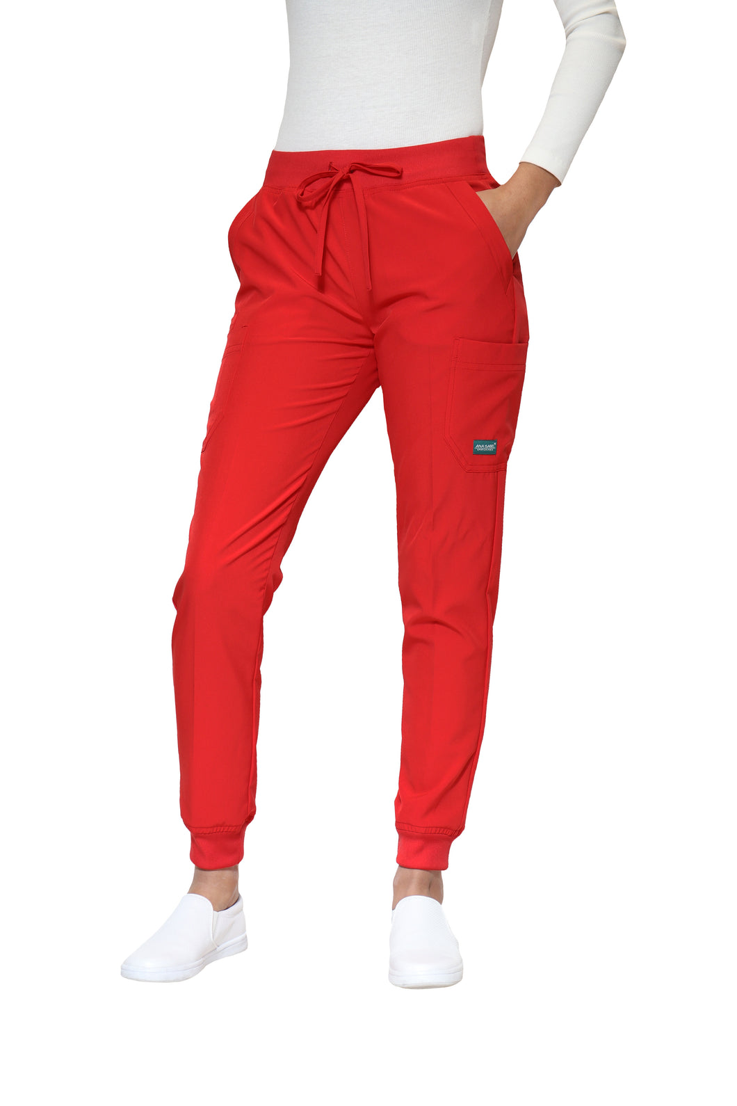 Pantalón Pant JOGGER EV-125 REPELENTE A FLUIDOS-Color ROJO Dama-Ana Isabel Uniformes