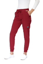 Cargar imagen en el visor de la galería, Pantalón Pant JOGGER EV-125 REPELENTE A FLUIDOS-Color VINO Dama-Ana Isabel Uniformes
