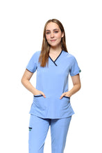 Cargar imagen en el visor de la galería, Conjunto SET Filipina y Pantalón EV-18 CANDY REPELENTE A FLUIDOS-Color Francia/Marino Dama-Ana Isabel Uniformes